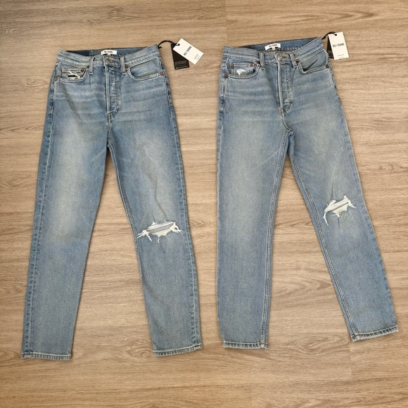 Re/Done | Jeans | New Redone Blue Wash High Waisted Ripped Knee Denim ...